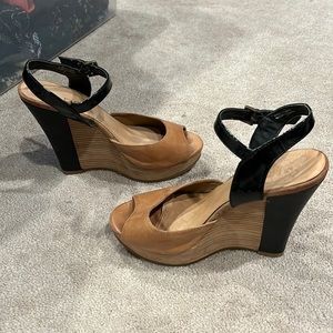 Tan & Black ALDO Wedge Heels